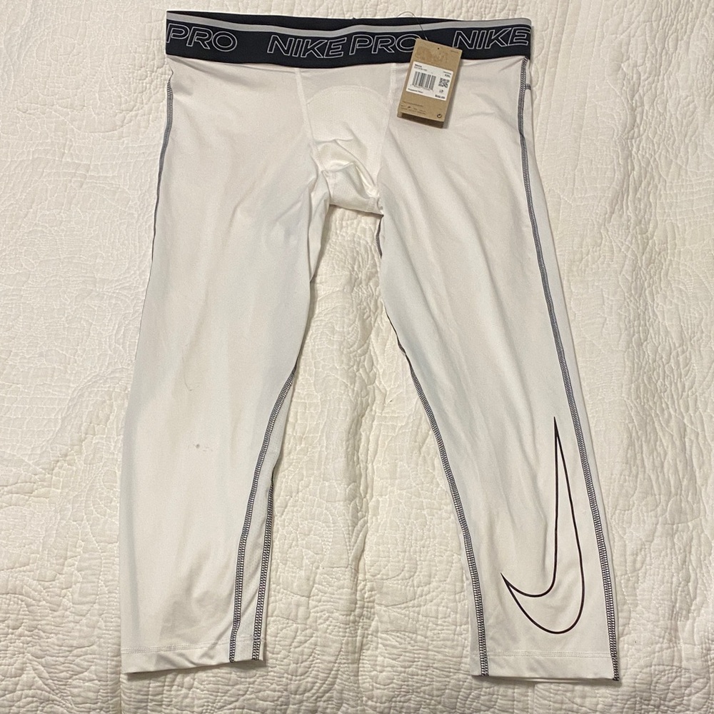 Nike Pro White and Black Leggings